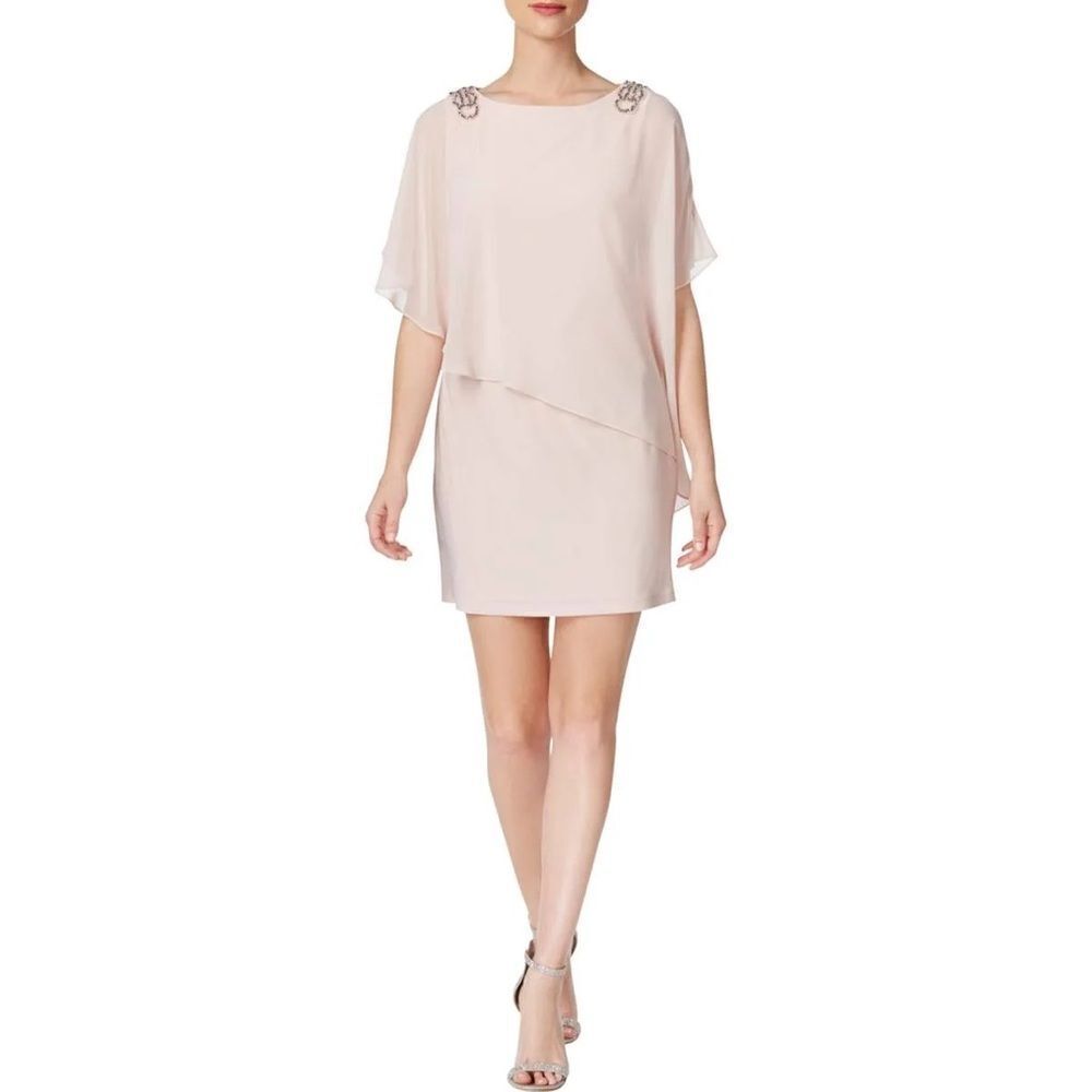 Xscape NWT Embellished Chiffon Cape Dress Light Blueh Size 16